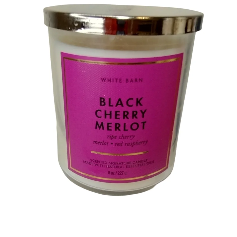 BLACK CHERRY MERLOT Bath and Body Works Single Wick Candle‎ SALE 3x $33 - Picture 3 of 4